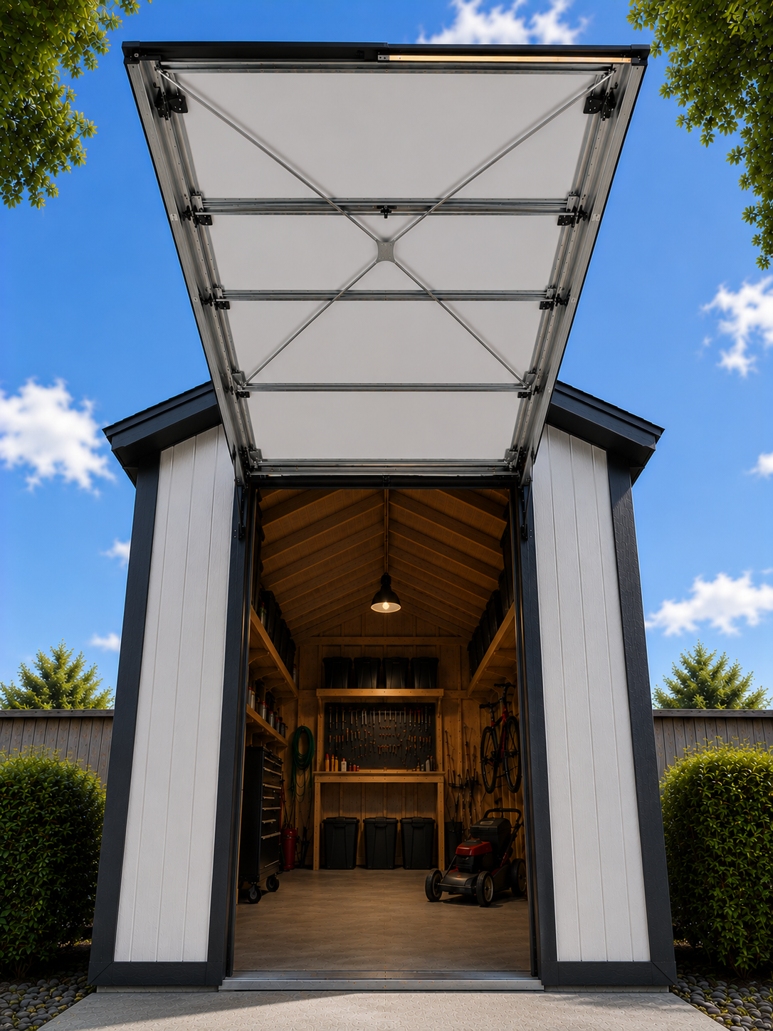GullWing shed door open